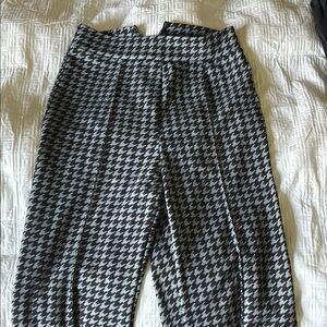 Fashion Nova Black and White Houndstooth Trousers